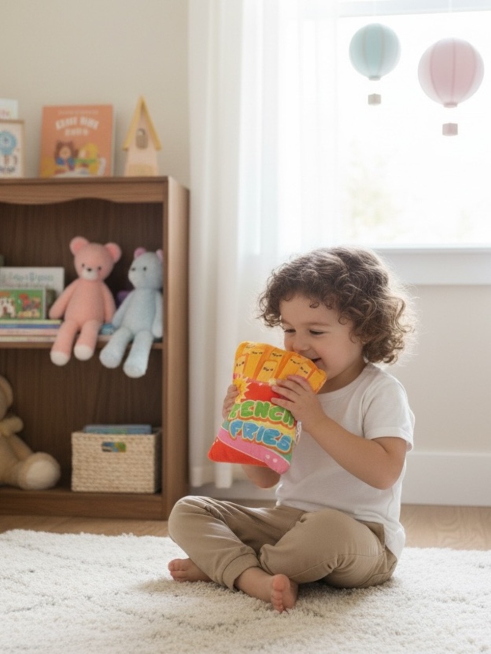 Kids Yellow French Fries Pouch - Fun Snack Print
